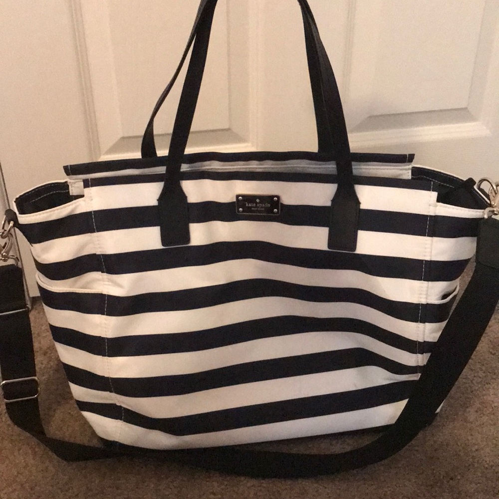 Kate Spade Striped Nylon Diaper bag Dark blue